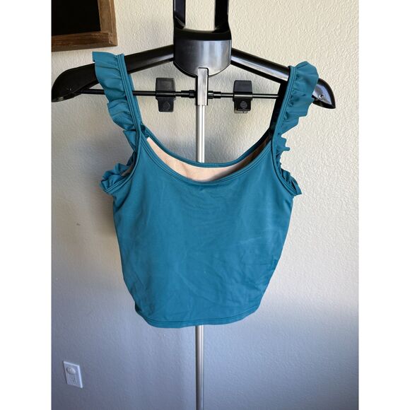 Kortni Jeane Flutter Sleeve Strap Tankini Swim Top Smoothing Modest Size Medium - Picture 1 of 3